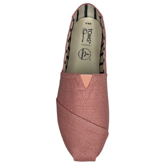TOMS Womens Slip-On Canvas Shoes Size 8.5 Dusty Pink Comfortable Lightweight - Picture 1 of 10